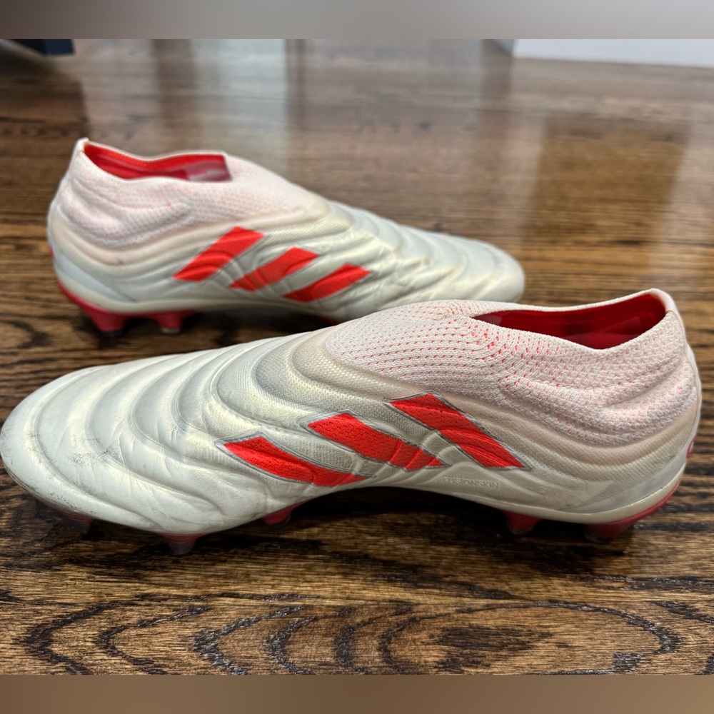Adidas Copa 19+ FG Cleats in Cream and Red